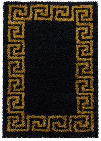 Dywan shaggy Hera klasyczny czarno-złoty 60 cm x 110 cm