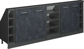 Szafka kuchenna na dach skośny czarny beton 215x46x81.6 r-line