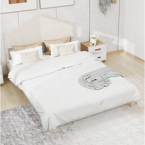 Łóżko dla dorosłych 160x200 cm, łóżko podwójne z tapicerowanym zagłówkiem i stelażem - aksamit - kolor beżowy (bez materaca)