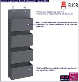 Szary wiszący organizer na drzwi M7-K69