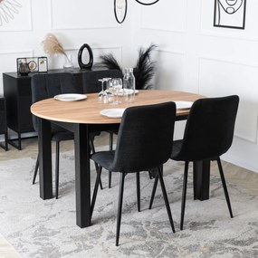 Krzesło Tapicerowane do Jadalni PERU 2 Czarne Nowoczesne Loft