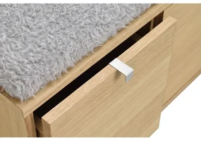 Szaro-naturalna szafka na buty w dekorze dębu z siedziskiem Confetti – Rowico