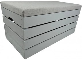 Pufa kufer skrzynia drewniana sosnowa siedzisko 80cm malowana szara