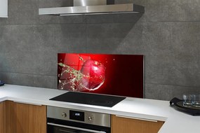 Szkło do Kuchni na Ścianę Jabłko w Porannej Rosie