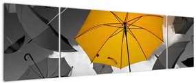 Obraz żółtego parasola (170x50 cm)