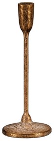 Metalowy świecznik na podstawie, wysokość 23 cm,złoty, 23 cm