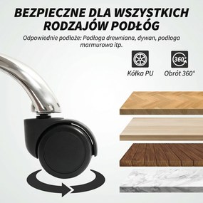 HOMCOM Fotel biurowy odchylany Regulacja wysokości Krzesło biurowe z podłokietnikami podnóżkiem wysokie oparcie 75 x 77 x 110-118 cm Szary | Aosom PL