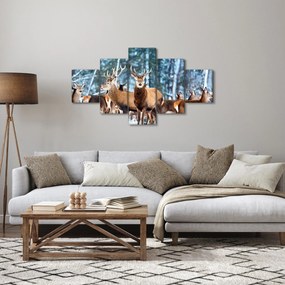Obraz - Stado jeleni (125x70 cm)