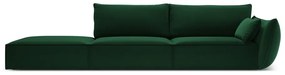 Ciemnozielona aksamitna sofa prawostronna 264 cm Vanda – Mazzini Sofas
