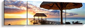 Obraz - Zachód słońca na Mauritiusie (170x50 cm)