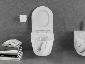 Mexen Lena miska wc Rimless z deską wolnoopadającą slim, duroplast, biała kamień - 30224092