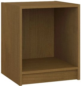 Minimalistyczna drewniana szafka nocna miodowy brąz - Lavel
