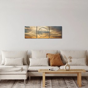 Obraz zachodu słońca (z zegarem) (90x30 cm)