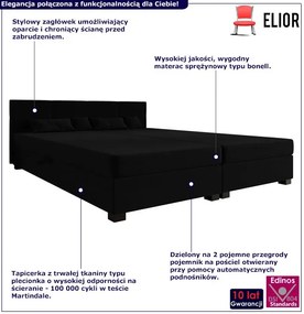 Łóżko dwuosobowe czarne z zagłówkiem F8-P65