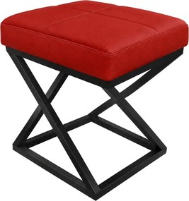 Pufa ZOA LOFT podstawa czarna : Kolor nogi - Czarna, Kolor tkaniny - EKO-SKÓRA - 15D, Typ tkaniny - Eko-skóra