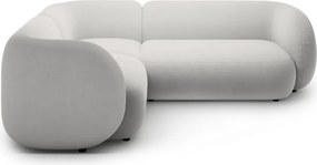 Jasnoszary aksamitny narożnik (lewostronny/w kształcie litery L) Kate – Micadoni