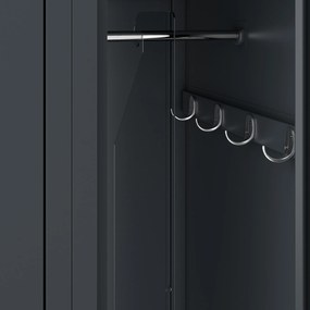 Szafka pracownicza metalowa antracytowa: czterokomorowa KACPER II, 600 x 1800 x 500 mm
