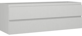 Mexen Rivel szafka łazienkowa podumywalkowa 140 cm, 2 szuflady, ryflowana , szara mat - 91A20-14047-2-BFF62