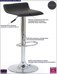 Czarny hoker obrotowy Bauhus N8-L19