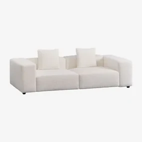 Modułowa Sofa 2-częściowa (↔︎230 Cm) Z Wysokim Podłokietnikiem Bruna Bouclé White - Sklum