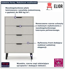 Stylowa komoda z 4 szufladami kaszmir - Henex 5X