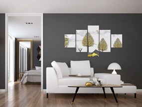 Obraz malowanych jeleni (125x70 cm)