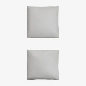 Zestaw 2 Poszewek Na Poduszki Z Bawełny Perkalowej Lesia O Gramaturze 180 Nitek Jasnoszary & 60 X 60 Cm - Sklum