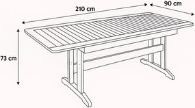 Rozkładany stół drewniany sosnowy 160–210 × 90 cm, lakier