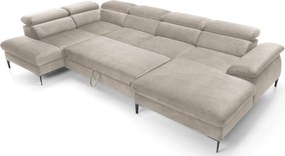 Beżowy nowoczesny narożnik U z funkcją spania Z6-C34