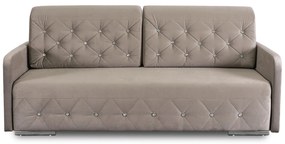 Sofa Rozkładana z Funkcją Spania VIVO Dwuosobowa Beżowa Glamour do Salonu