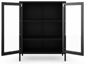 Witryna przeszklona niska czarna: GINA Modern 800 x 1015 x 400 mm