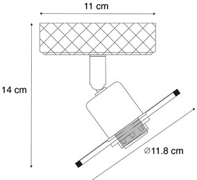 Industrialna lampa sufitowa czarna z drewnem - JasmijnPrzemysłowy Oswietlenie wewnetrzne