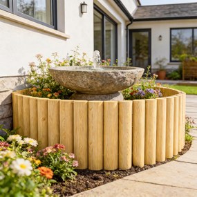 Outsunny Płot ogrodowy z drewna 176 cm x 30 cm, elementy płotu dla ogrodu, rabat kwiatowych i bariera dla zwierząt | Aosom PL