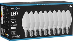Mexen Nova 10x żarówka LED E14, C37, 5W, Neutralna - 4000K, 525 lm - L102-E14-0540-01x10