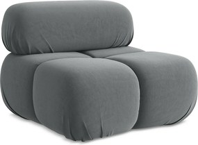 Fotel - z tkaniny welwetowej - stalowy - LOKUA