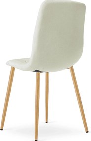 Beżowe pikowane krzesło tapicerowane na metalowych nogach K4-L23