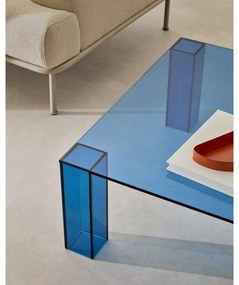 Niebieski szklany stolik 85x85 cm Adularia – Kave Home