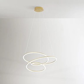 Lampa wisząca LED SPIRA z metalu w kolorze szczotkowanego złota 96W