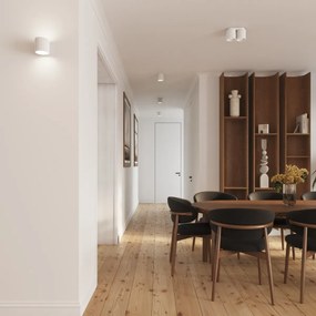 Plafon dwupunktowy AURA 2 biały GU10 ryflowany SOLLUX  LIGHTING