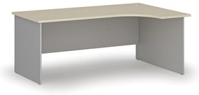 Narożne biurko PRIMO GRAY, 180x120 cm, prawe, szary/brzoza