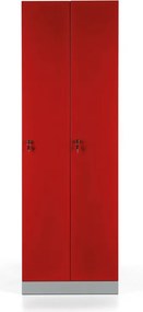 Metalowa szafka ubraniowa S1, 2-drzwiowa, 1800 x 600 x 500 mm, demontaż, zamek cylindryczny, drzwi czerwone