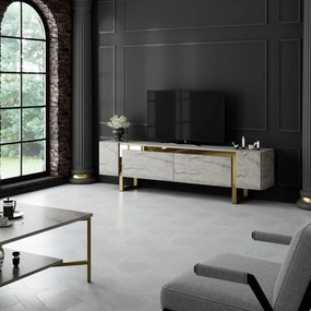 Stolik pod telewizor Yildiz Travertine and Gold