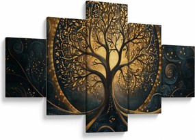 Obraz – Drzewo ze złotą aurą (125x70 cm)
