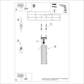 Plafon KARBON 20 biały ryflowany SOLLUX  LIGHTING