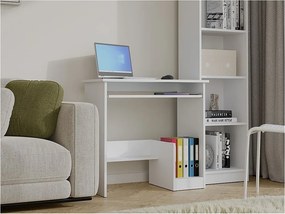 ROSA | Biurko komputerowe Białe | 80x40x75 cm | Półka na klawiaturę