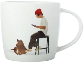 Biały porcelanowy kubek 400 ml Cafe Waiting – Maxwell &amp; Williams