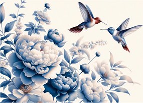 Obraz - Kolibry nad kwiatem (70x50 cm)