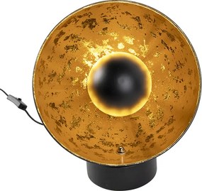 Industrialna lampa stołowa czarna ze złotym wnętrzem - Magna Eglip