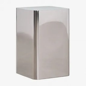 Kwadratowy Stolik Pomocniczy Ze Stali Nierdzewnej Loraq Błyszcząca Stal Nierdzewna & 30 X30 Cm - Sklum