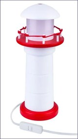 Biało-czerwona lampka LED na biurko latarnia - S186-Tasummo